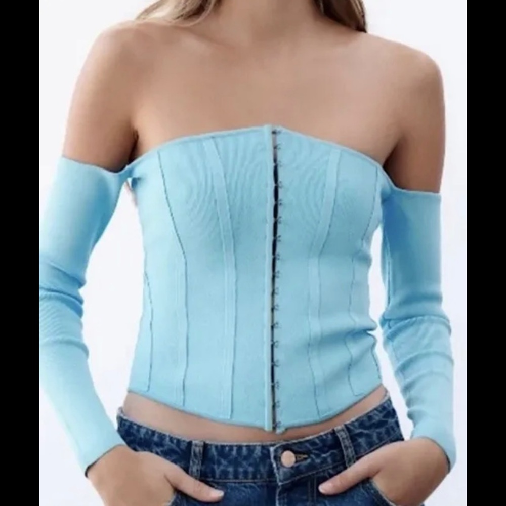 Zara blue corset top
